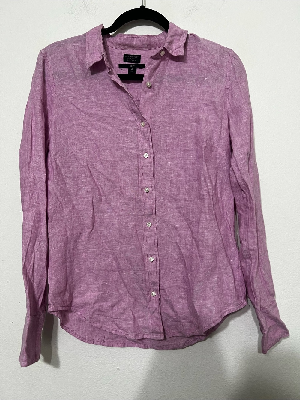 J.Crew Baird McNutt 100% Irish Linen Shirt Orchid Purple Size 6 Slim fit